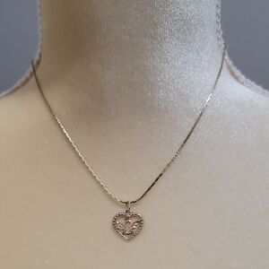 Elegant Gold Heart Angel Pendant Necklace